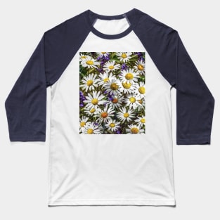 Daisies and Delphinium Baseball T-Shirt